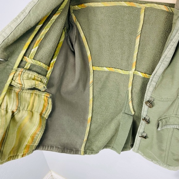 Free PEOPLE OLIVE GREEN THREE BUTTON BLAZER JACKET - Picture 7 of 8